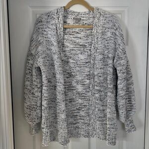 Falls Creek Black and White Open-Front Cardigan